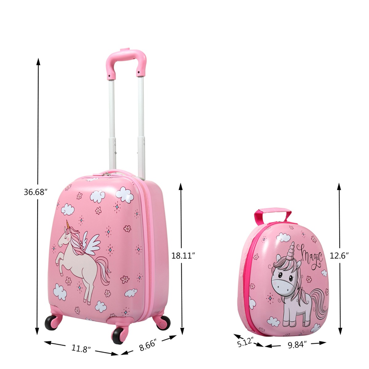 Jaxpety Owl Kids Travel Hard Shell Suitcase Set W/Backpack