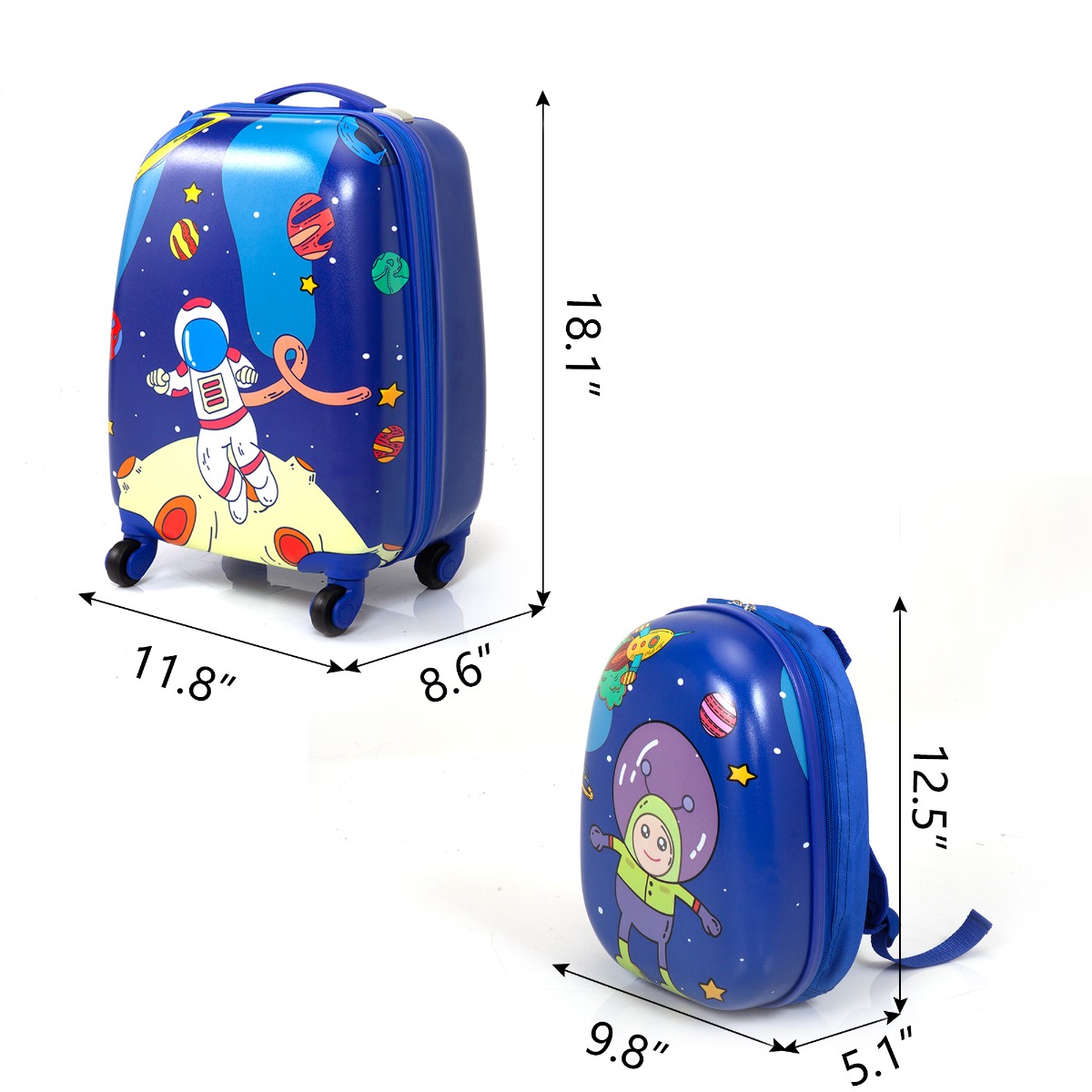 Jaxpety Owl Kids Travel Hard Shell Suitcase Set W/Backpack