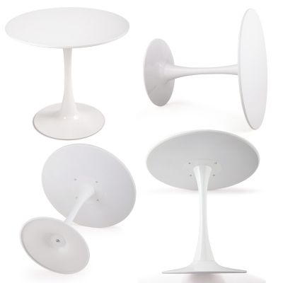 Modern Round White Tulip Pedestal Table