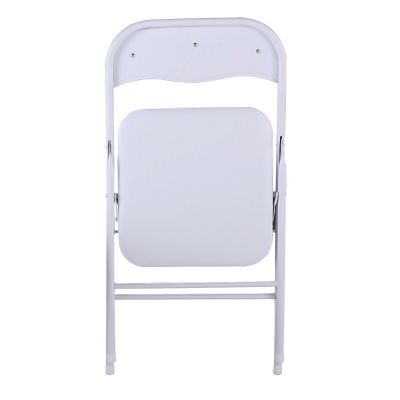  Outdoor Stackable Folding Board Chair For Wedding&Camp Party-White-set of 6