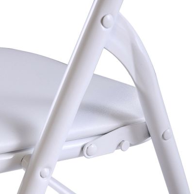  Outdoor Stackable Folding Board Chair For Wedding&Camp Party-White-set of 6