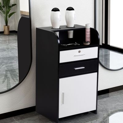 Lockable Mobile Styling Cabinet W/Holder, Drawer