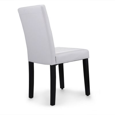White Leather Dining Chair Set of 4