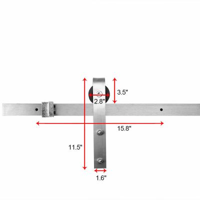 Stainless Steel Sliding Barn Door Hardware W/Latch