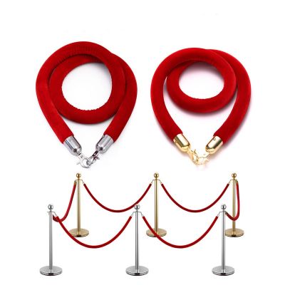 Stanchion Red Velvet Rope with Hooks