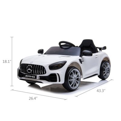 White 12V Licensed Benz-AMG GTR roadster RC for Kids