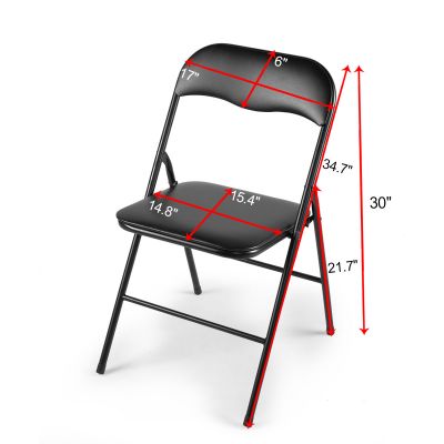 Outdoor Stackable Folding Board Chair For Wedding&Camp Party-Black-set of 5