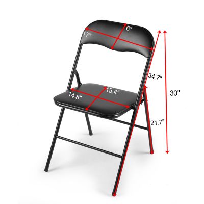  Outdoor Stackable Folding Board Chair For Wedding&Camp Party-Black-set of 6