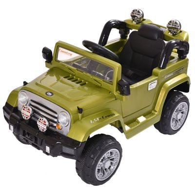 Kids Fashionable Jeep Ride Car W/Parental Remote Control For Electric Truck -Green