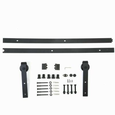 6.6 Ft. Single Barn Door Hardware Set W/ Floor Guide