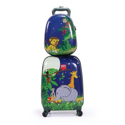 Giraffe Kids Rolling Carry-on Luggage W/Backpack