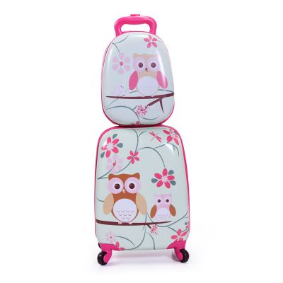 Owl Kids Travel Hard Shell Suitcase Set W/Backpack