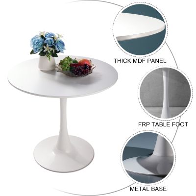 Modern Round White Tulip Pedestal Table