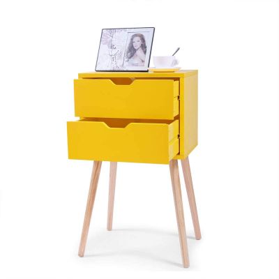 Dayton Mustard Yellow 2-Drawer Nightstand Set of 2