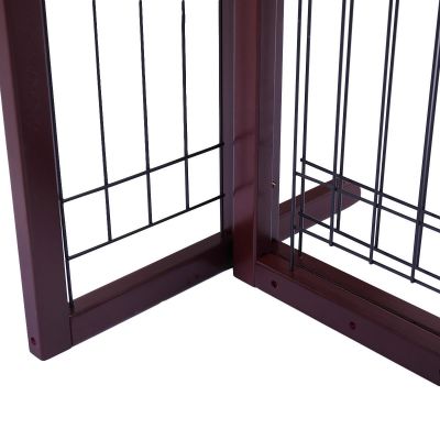 Width-Adjusted Freestanding Sliding Wood Dog Gate