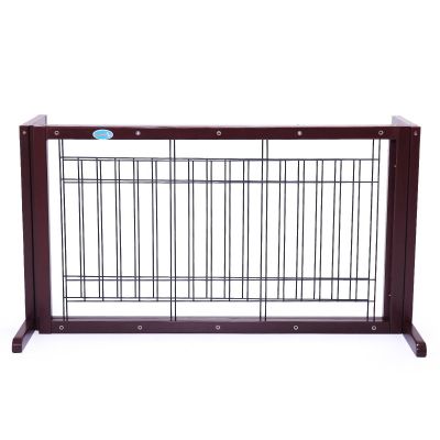 Width-Adjusted Freestanding Sliding Wood Dog Gate