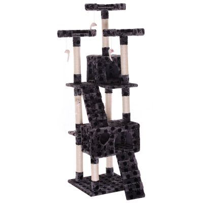 Eco-friendly Pawprint Kitty Climbing 4 Tier Cat Tree