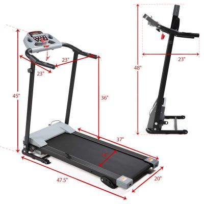 2.0HP Electric Gym Treadmill W/Flat & Incline Running