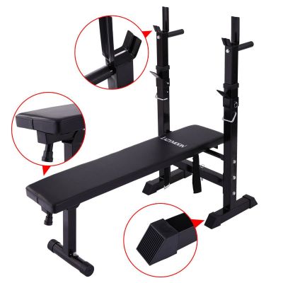 Incline-able Fitness Weight Lifting Bench W/Barbell Rack