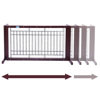 Width-Adjusted Freestanding Sliding Wood Dog Gate