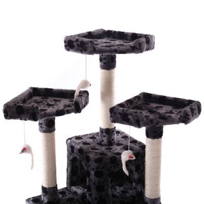 Eco-friendly Pawprint Kitty Climbing 4 Tier Cat Tree