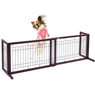 Width-Adjusted Freestanding Sliding Wood Dog Gate