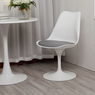 Swivel Tulip Dining Chairs W/Upholstered Seat