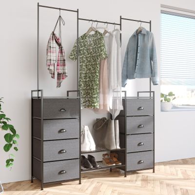 Dresser Storage Tower W/8 Fabric Drawers, Rack