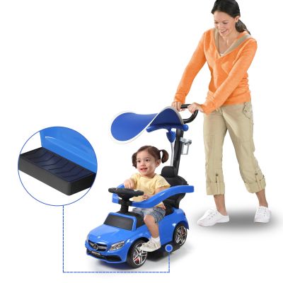 Mercedes 3-in-1 Toddler Ride on Push Car with Music