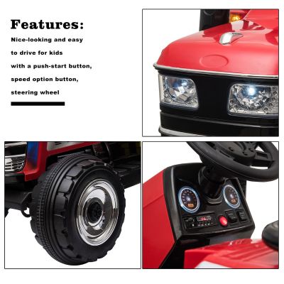 12V Kids Ride On Tractor Powered Toy Agricultural Vehicle
