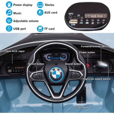 Licensed BWM I8 RC Operated 12V Kids Ride On Toy Car