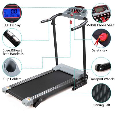 2.0HP Electric Gym Treadmill W/Flat & Incline Running