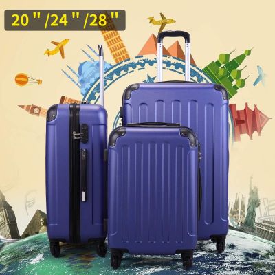 3 Sized Pcs Travel Rolling Carry-on Suitcase