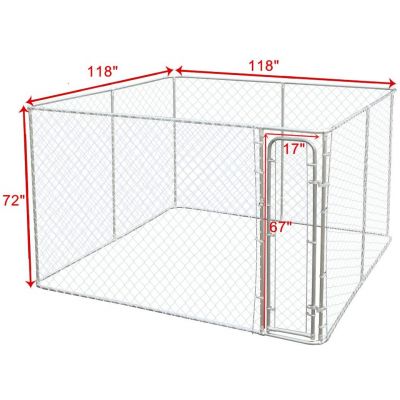 XXL Dog Playpen Cage Crate W/Exposed roof & Galvanized Metal Mesh Kennel-large