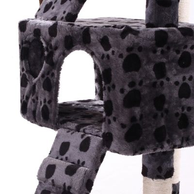 Eco-friendly Pawprint Kitty Climbing 4 Tier Cat Tree