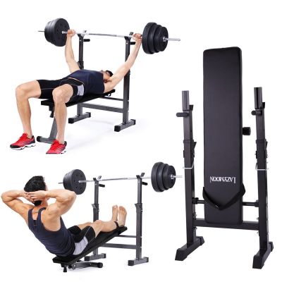 Incline-able Fitness Weight Lifting Bench W/Barbell Rack