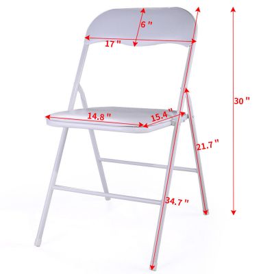  Outdoor Stackable Folding Board Chair For Wedding&Camp Party-White-set of 6