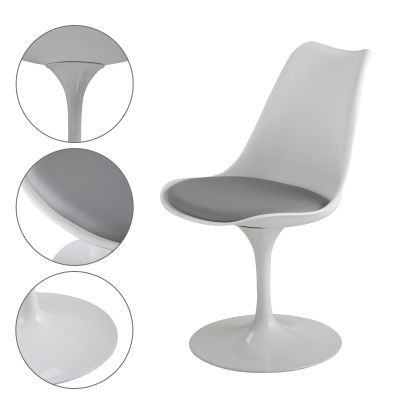 Swivel Tulip Dining Chairs W/Upholstered Seat