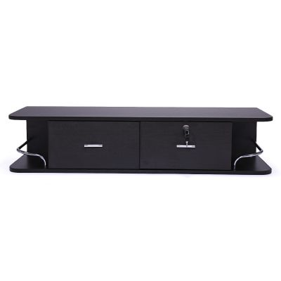 42” Black Wall Mounted Floating Salon Station Cabinet