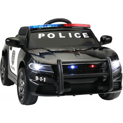 Electric Kids Ride On Police Car W/Alarm Light, Megaphone