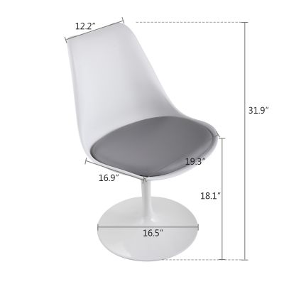 Swivel Tulip Dining Chairs W/Upholstered Seat