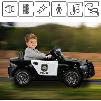Electric Kids Ride On Police Car W/Alarm Light, Megaphone
