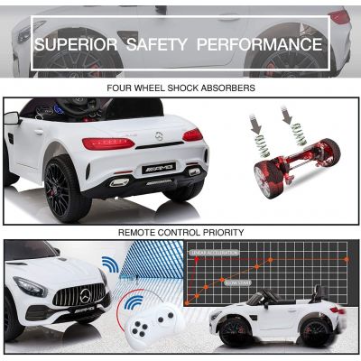 Mercedes AMG GT White Powered RC Kids Ride On Car