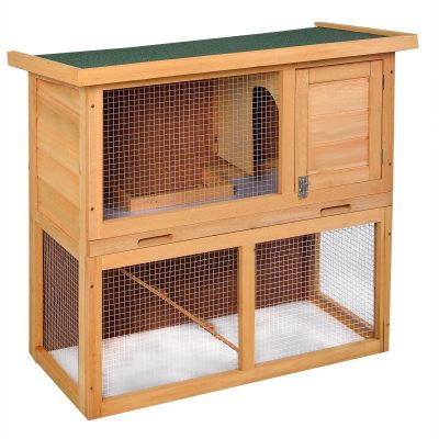 2 Tiers?Wooden Chicken Coop Roosting Rabbit House