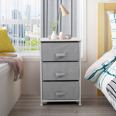 Dense Fabric Storage Chest Stand W/3 Drawers
