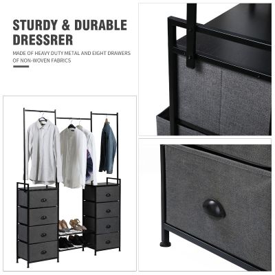 Dresser Storage Tower W/8 Fabric Drawers, Rack