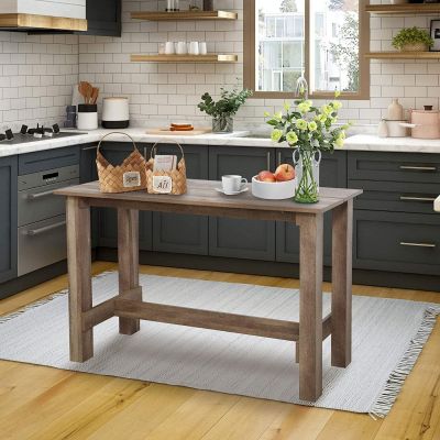 Rustic Counter Height Dining Table Solid Wood Desk for Kitchen, Bar