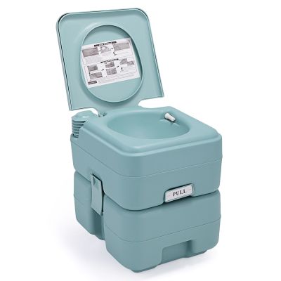 5 Gallon Outdoor Multifunctional Privacy Portable Toilet -Green