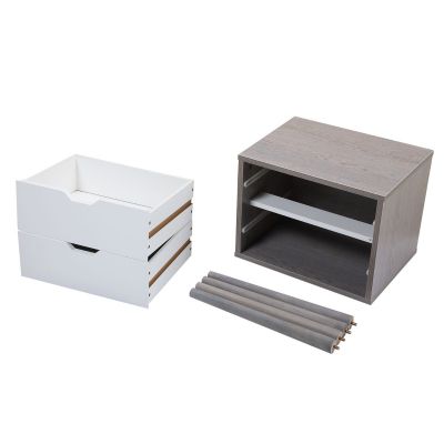 Finished 2 Drawer Gray Nightstand Set of 2