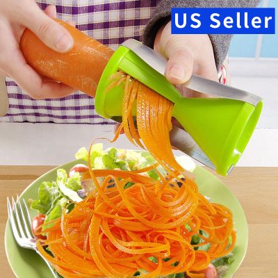 Hand-hold Twisted Spiral Vegetable Slicer W/3-Blade